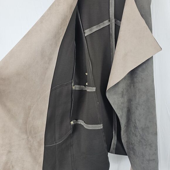 Fate The Label Women's Size Small Waterfall Vest Brown Suede Belted Tie - Picture 3 of 7